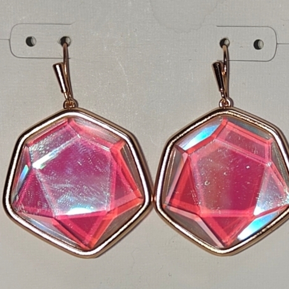 Authentic NWT Kendra Scott Drop Frame Iridescent Stone Earrings - Picture 3 of 14